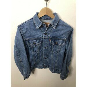 Levi Strauss Woman Large Denim Jacket Orange Tag